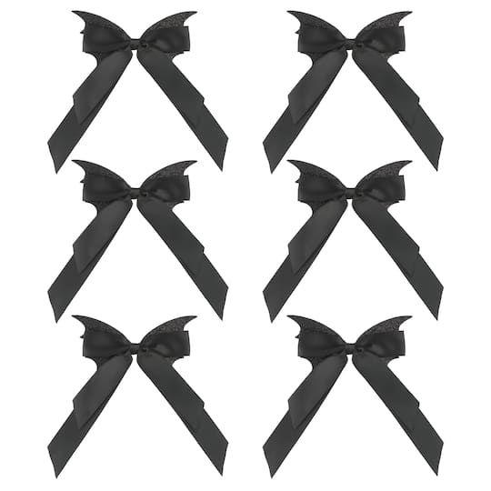 Black Bat Mini Bows, 6ct. by Celebrate It™
